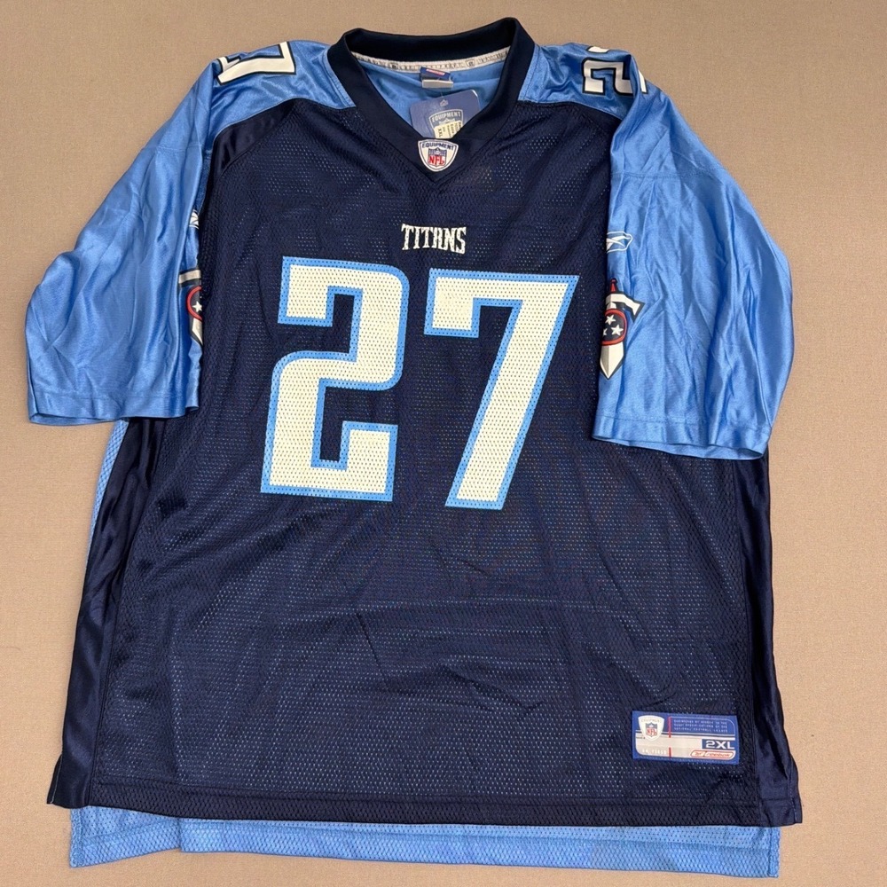 Reebok Tennessee Titans Eddie George 27 NFL Jersey Navy Blue Mens 2XL NWT